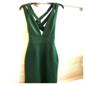 NBD green cross back Dress
